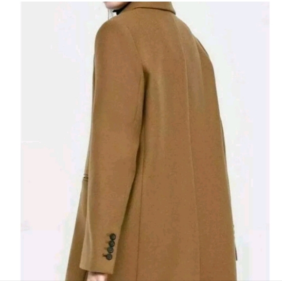 Zara Camel Wool Blend Coat M - Picture 2 of 5